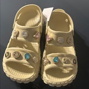 NEW Embellished Cream Sandals with Charms